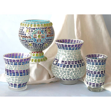 Glass Mosaic Candleholders